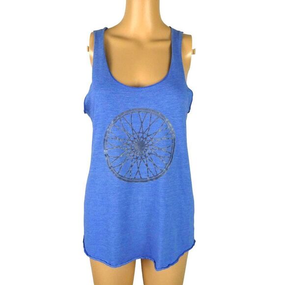 SoulCycle Blue Heathered Racerback Tank Top Logo Graphic Large Cycling Bicycle - Picture 1 of 9